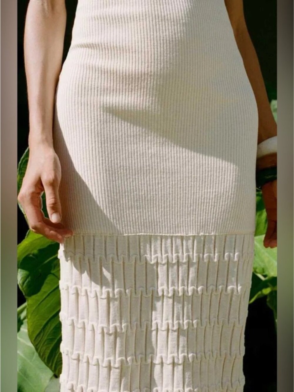 NEW Zara Crochet Knit Halter Bodycon Dress Cream Off White Resort beach Size M - Picture 3 of 10